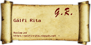 Gálfi Rita névjegykártya
